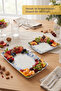Set of 2 Melamine Presentation Plates, Presentation Plate, Serving Plate - Patterned Unbreakable Serving Plate - Lemon - 2