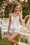 Lace Detailed Satin Shorts Set-Bridal & Honeymoon Collection - 6