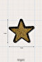 Woven on Woven Patch with Gold Glittery and Fringed Star Design - Pack of 10 - 2