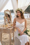 Degaje Collar Long Satin Nightgown-Bridal & Honeymoon Collection - 4