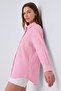 Pink Wrapped Detailed Striped Shirt - 5