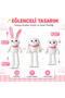 Imported Fabric, Stretchable and Retractable, Cute Plush Rabbit with Ears and Feet, Sleep Companion, Large Size 75 cm - 3
