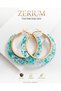 Trend Women's Steel Hoop Earrings with Glitter Inside Light Green Transparent Acrylic Earrings - 5