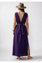 Azi̇ze Bohem Stylish Muslin Dress / Purple - 3