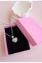 316L Stainless Steel Blue Heart Pendant - Starfish Model Zircon Stone Steel Necklace - 4