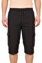 Black Striped Shorts with Cargo Pockets - 3