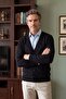 Men's Buttoned Black Cardigan with Pockets, Crinkled Steel Knit, Classic Fit - 5215m - 5