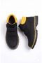 Boy's Black and Yellow Detailed Double Velcro Non-Slip Sole Winter Boots - 7