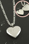 Silver Color Photo Cap Steel Heart Necklace - 2