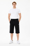 6008 Men's Relax Fit Comfortable Cut Cotton Belted Zipper Pocket Side Stripe Capri Bermuda - 2