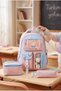 Set of 3 Children's Primary School Bags with Pen Holder and Lunch Bag Backpack Rlx-1950