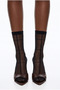 Women's checkered thin socks black - 3