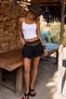 Women's Harmy-Ruffled Belted Shorts Skirt - Black