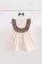 Leopard Ruffle Girls' Baby Ecru Sleeveless Cotton Dress - 2