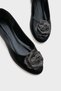 Round Toe Stone-Embellished Floral Women's Ballet Flats - 4