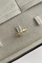 Adjustable Gold Women's Steel Ring with Large Zircon Stone, Does Not Tarnish, Does Not Lose Color - 6