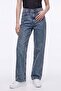 Women's Straight Cut Wide Leg Jean Pants - 2