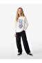 Cotton Printed Ecru Girls' Long Sleeve T-Shirt 6Wkg10030Ak