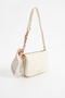 Cream Scarf Zippered Three-Compartment Women's Baguette Shoulder and Crossbody Bag - 4