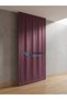 Crown Plum Solid Color Linen Background Curtain, Pleatless Plain Planting, Extrafor Drawstring, Single Wing