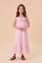 Muslin Fabric Girl's Dress with Tie Front and Straps