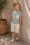 Striped Muslin Fabric Boys' 2-Piece Set