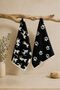 Set of 2 100% Cotton Patterned Hand, Face, and Head Towels |   50X70 cm |   Yarn Dyed