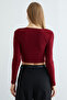 Draped Buckled Shoulder Shoulder Pad Piece Crop Blouse - 8