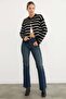 Striped Buttoned Knitwear Cardigan - 3
