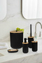 Hgy Home Real Bamboo Detailed London Black 5-Piece Bathroom Set - 4
