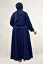 67066 Plus Size Modal Suit with Flap Pockets and Skirt - Indigo - 6