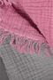 4 Layer Muslin 100% Cotton Sofa Shawl Tv Blanket 130 X 190 cm Double Color Pink Gray - 2