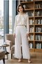 Wide Leg Chiffon Palazzo Pants with Elastic Waistband, Flowy Design & Divider Skirt for Women – Comfortable and Stylish (UAE/KSA, Alpha, M, Regular, Regular, brown) - 2
