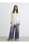 Texx Store Quality Lcw Vision Beige Lace Detailed Oversize Women's Thick Sweatshirt - 3