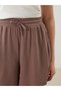 Two Mt Shop Quality Lcwaikiki Classic Brown Women's Shorts with Elastic Waist - 3