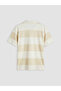 Beige Relaxed Fit Polo Collar Striped Men's T-Shirt - 6