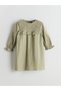 Two Mt Shop Quality Lcw Kids Green Muslin Plain Girls' Dress - 3