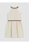 Nevavm Halter Collar Girls' Linen Blend Dress with a Difference - 3