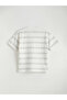 Nevavm Wide Pattern Striped Boy's T-Shirt with Difference - 3
