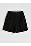 Two Mt Shop Quality Lcwaikiki Classic Black Standard Fit Women's Shorts - 5
