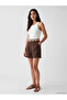 Nevavm Women's Regular Fit Belted Pleated Shorts with a Difference