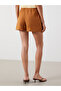Lcw Vision Women's Shorts with Elastic Waist and Linen Blend - 4