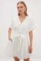 Belted Linen Look Mini Dress