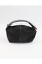 Women's Black Lilyum Model Lock Detailed Linen Hand & Crossbody Bag - 2