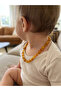 Damla Amber Baby Teeth Necklace, Honey Color, Baltic Lithuania, Certified, Gift Necklace for Babies