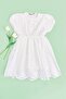 Embroidered Detailed Bowknot Girl's Dress - 3