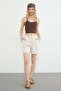 Elastic Waist Tied Gabardine Shorts - 4