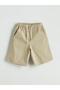 Elastic Waist Linen Blend Boy's Shorts (S5)