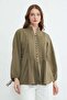Fullamodest Pleated Kolu Tie-Detail Shirt