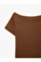 Kayık Yaka Short Sleeve Cotton T-Shirt - 5